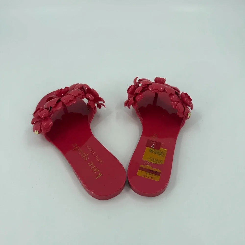 Kate Spade New York Jaylee Slide Sandals Womens US 7 Red Floral Comfort Slip On